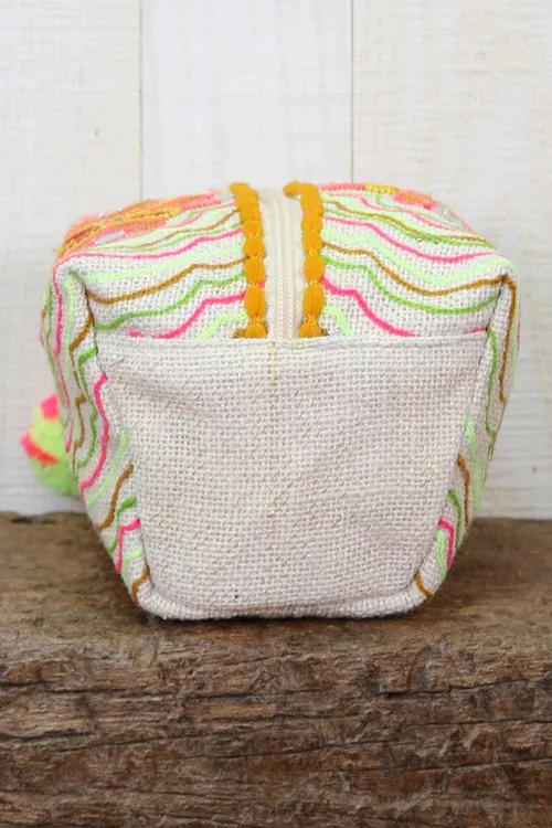 Embroidered Origami Makeup Bag