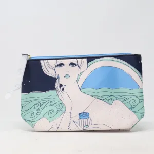 Estee Lauder Blue Woman Print Cosmetic Bag  / New