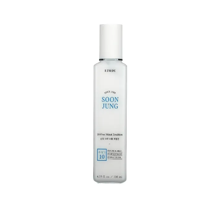 Etude Soon Jung 10-Free Moist Emulsion - Hypoallergenic Moisturizer for Sensitive Skin, 93% Natural