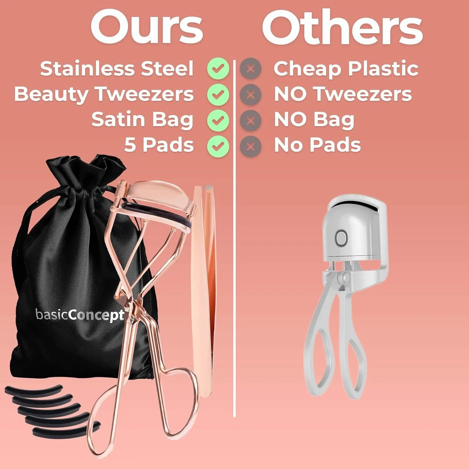 Eyelash Curlers Kit (Rose Gold)