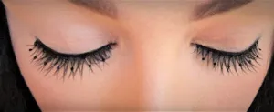 Eyelashes - Black with Black Beads