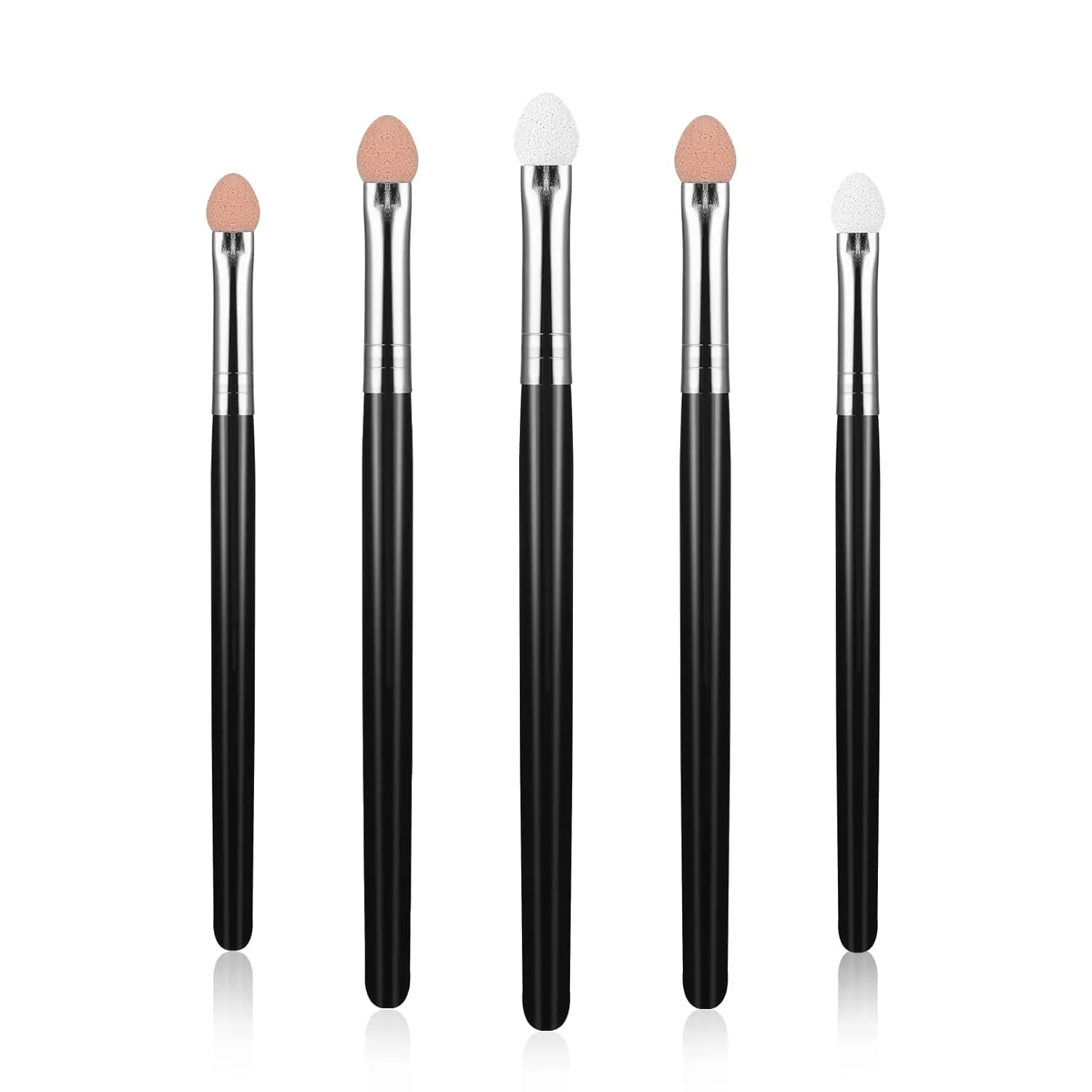 Eyeshadow Applicators Stick Sets Makeup Brushes for Women Sponge Double Sided Washable Reusable Professional Eye Shadow Makeup Applicator Tool for Girls (5pcs, Black)