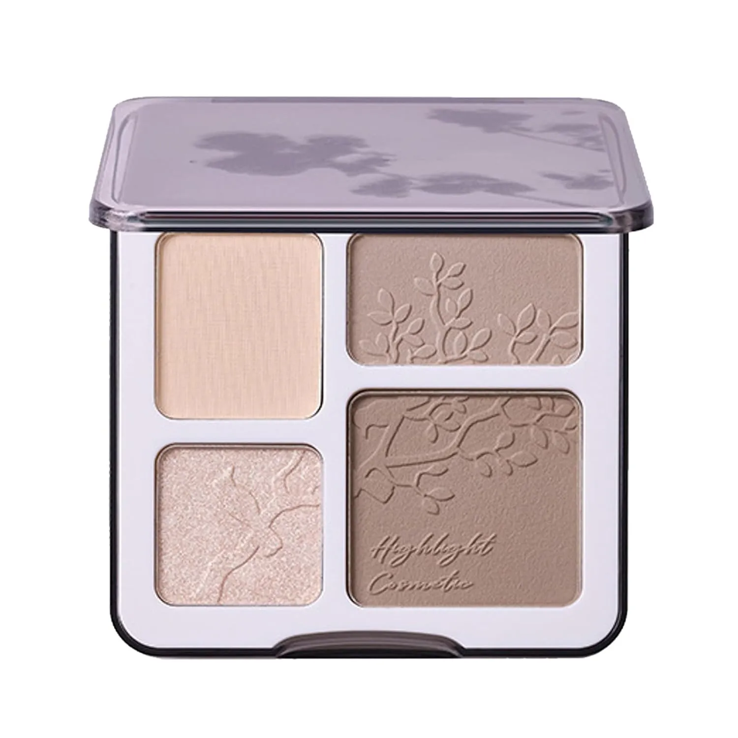 Face Highlighter Contour Shading Palette, Enhances Shadow Nose Shadow Contouring Profile, Long-lasting Shimmer Pressed Powder Smooth Matte Finish Makeup(B)