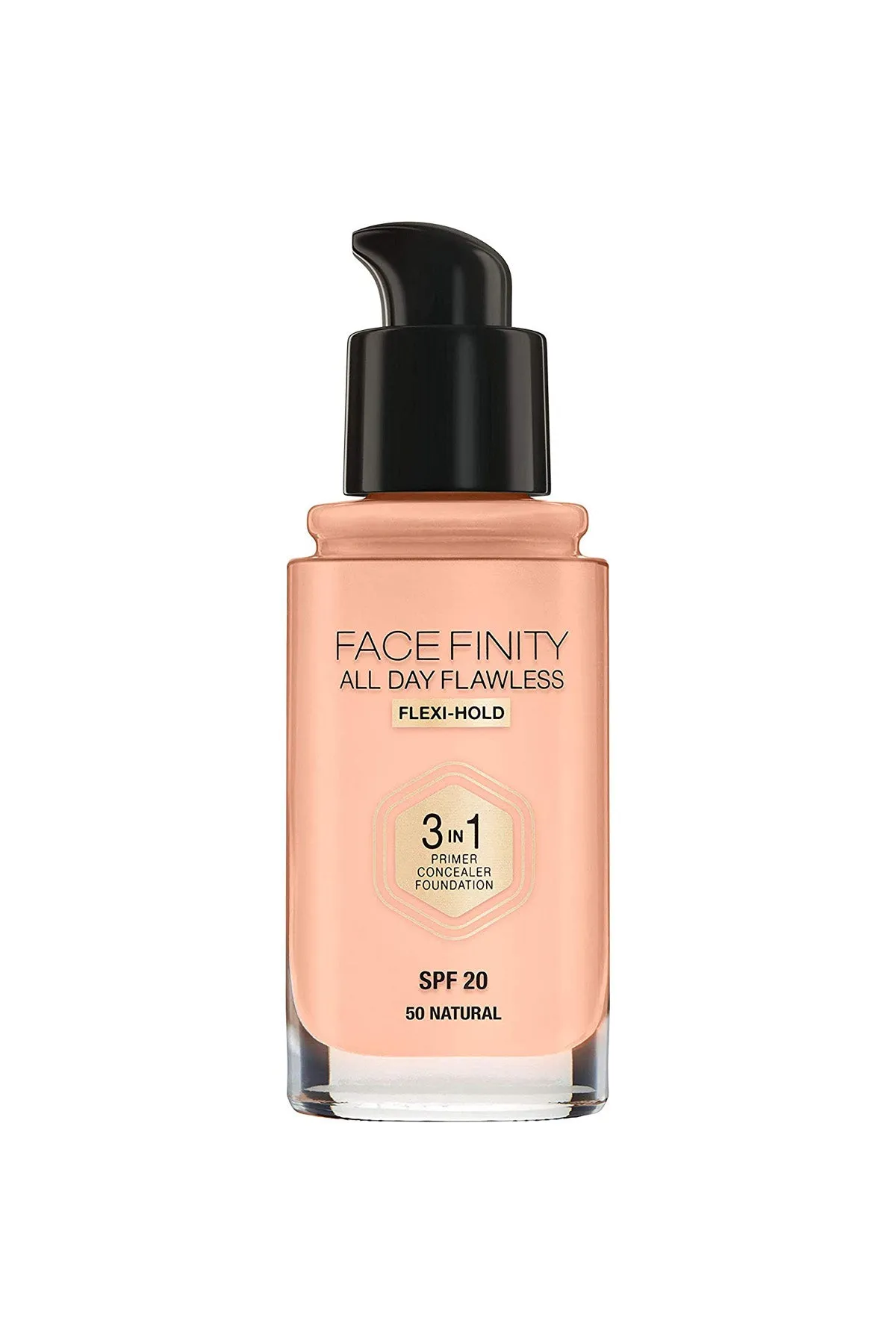 Facefinity All Day Flawless, Liquid Foundation, 3in1, 050 Natural, 30 ml