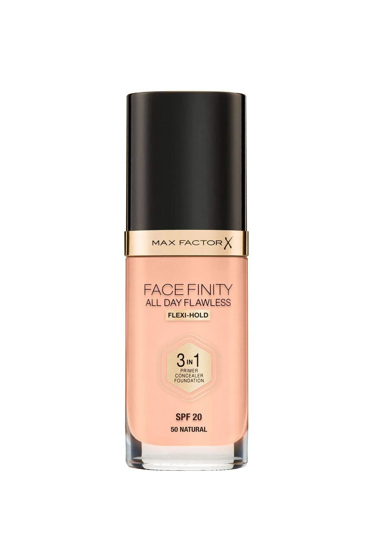 Facefinity All Day Flawless, Liquid Foundation, 3in1, 050 Natural, 30 ml