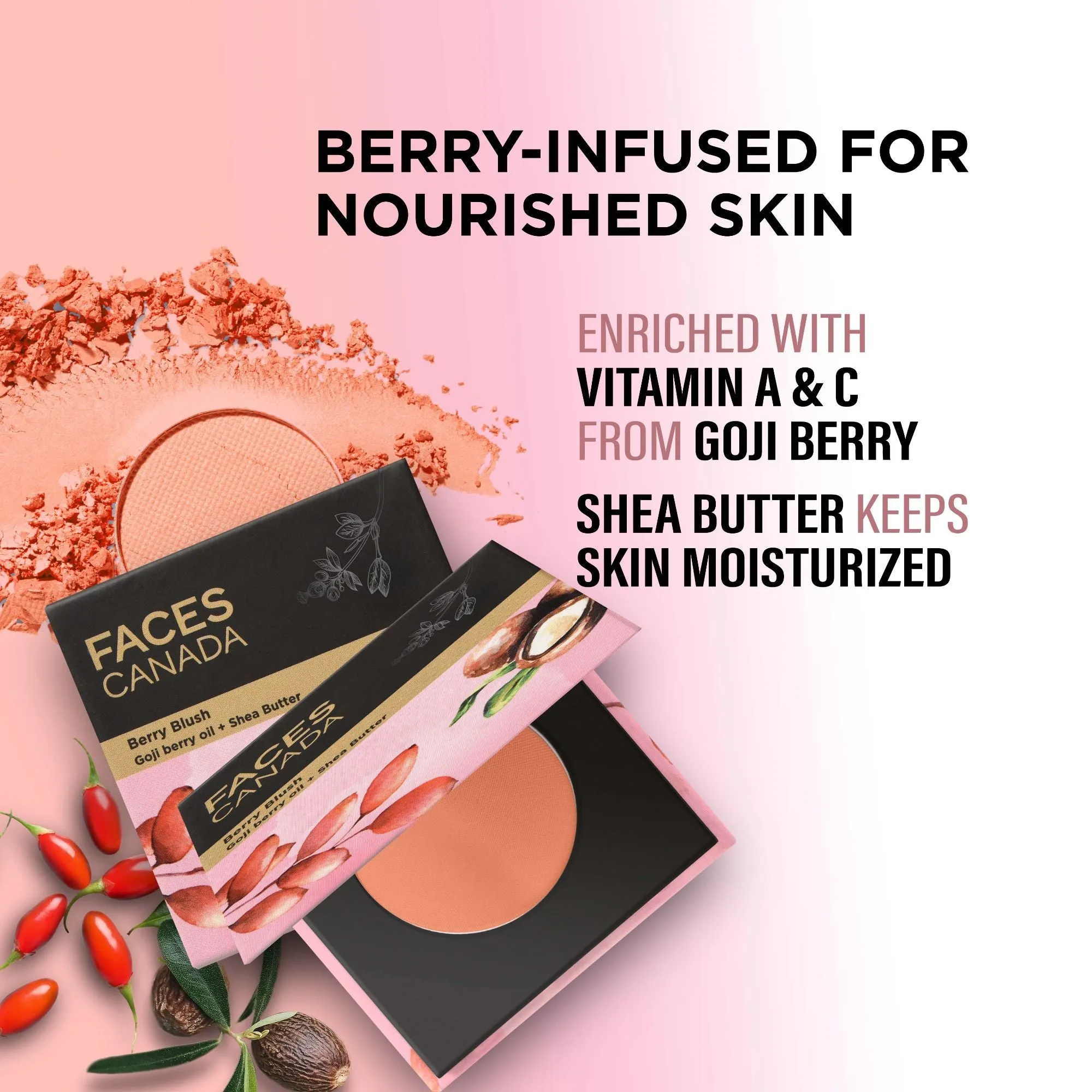 Faces Canada Berry Blush | Peach | Mattifying & Long Lasting| Lightweight| Call me honey Core Range Peach Core Range