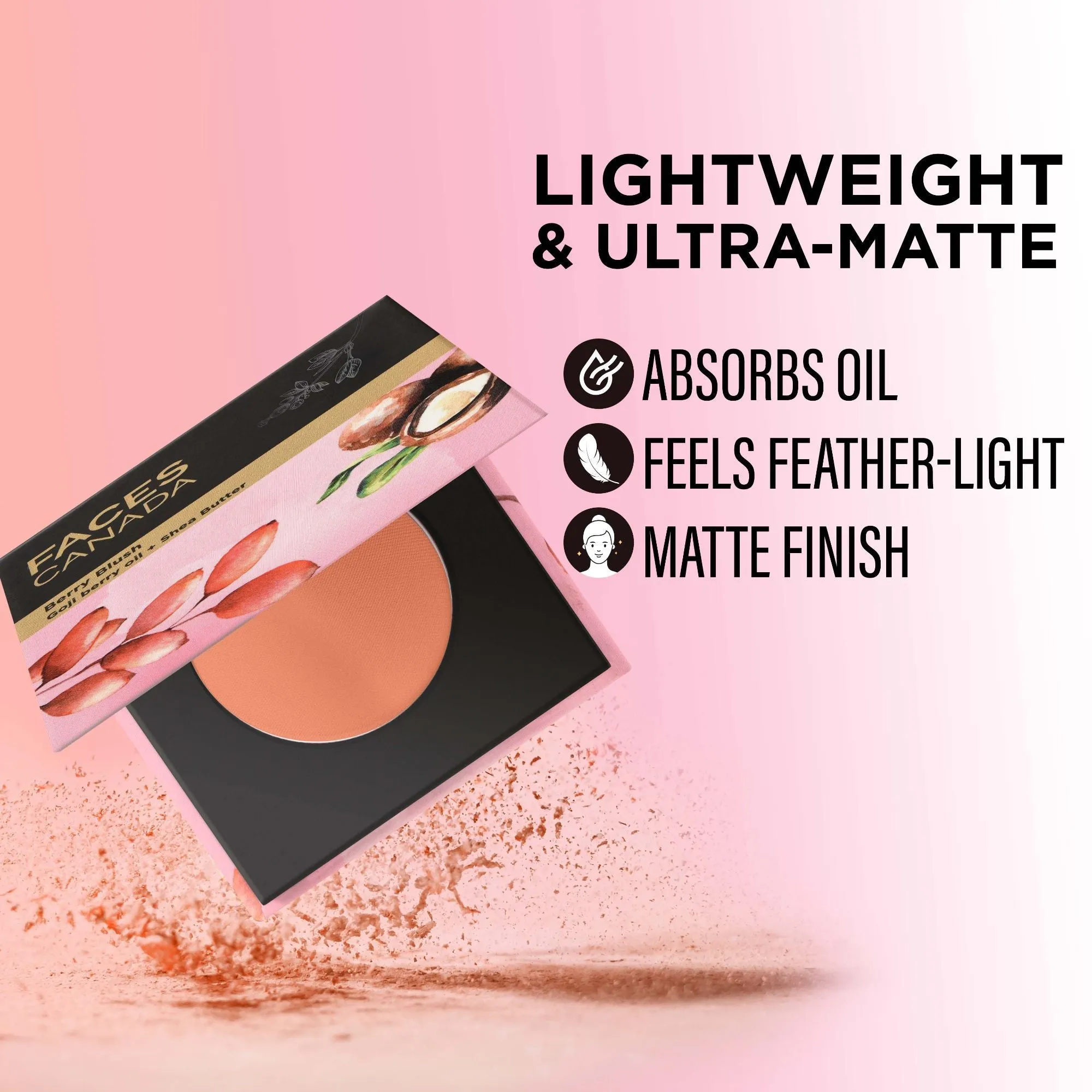 Faces Canada Berry Blush | Peach | Mattifying & Long Lasting| Lightweight| Call me honey Core Range Peach Core Range