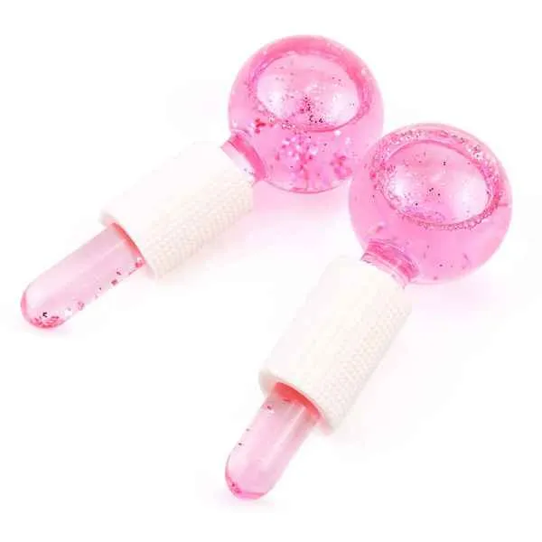 Facial Ice Globe - Glass (Pink Glitter) 2's