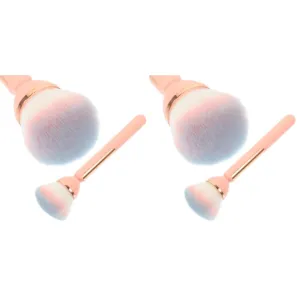 FRCOLOR 2pcs Loose Powder Brush Portable Makeup Nail Dust Brush Multi-functional Blush Applicator for Home Travel Safe for Skin Compact Design for Loose Powder Blush