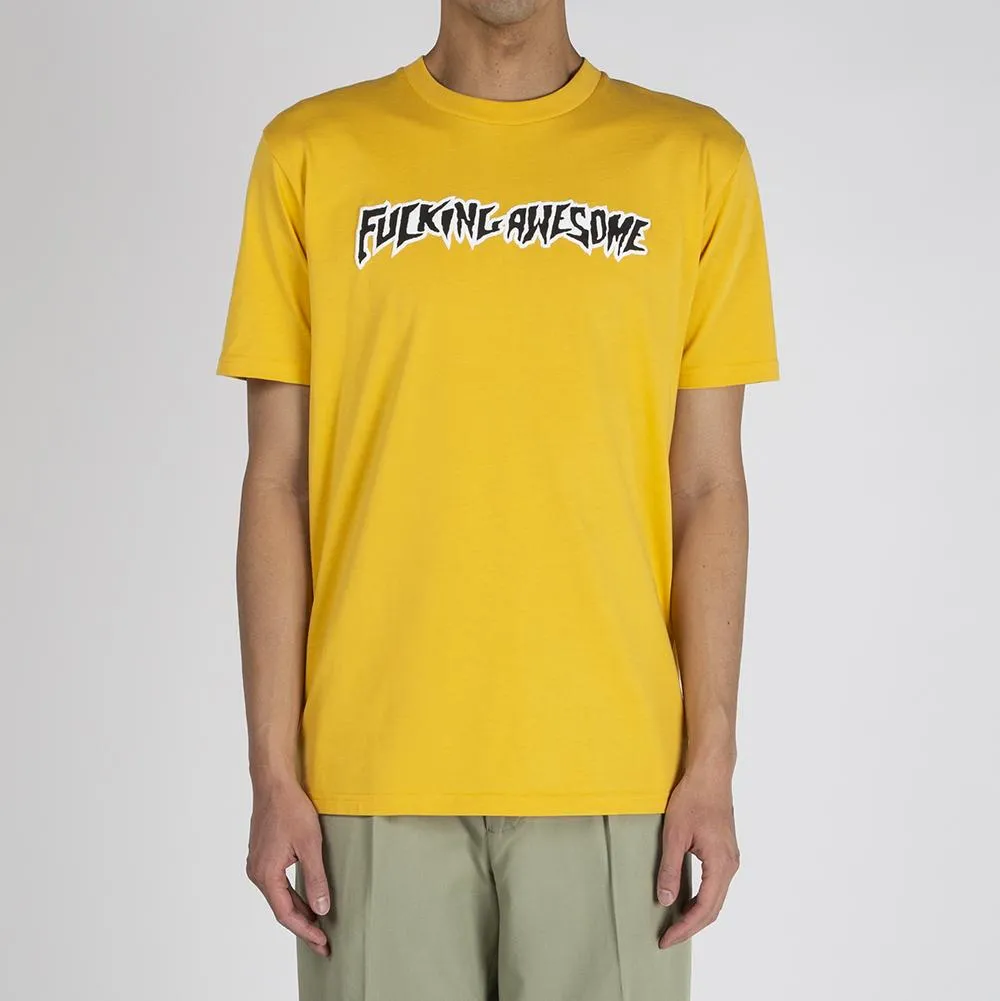 Fucking Awesome Puff Outline Logo T-shirt / Gold