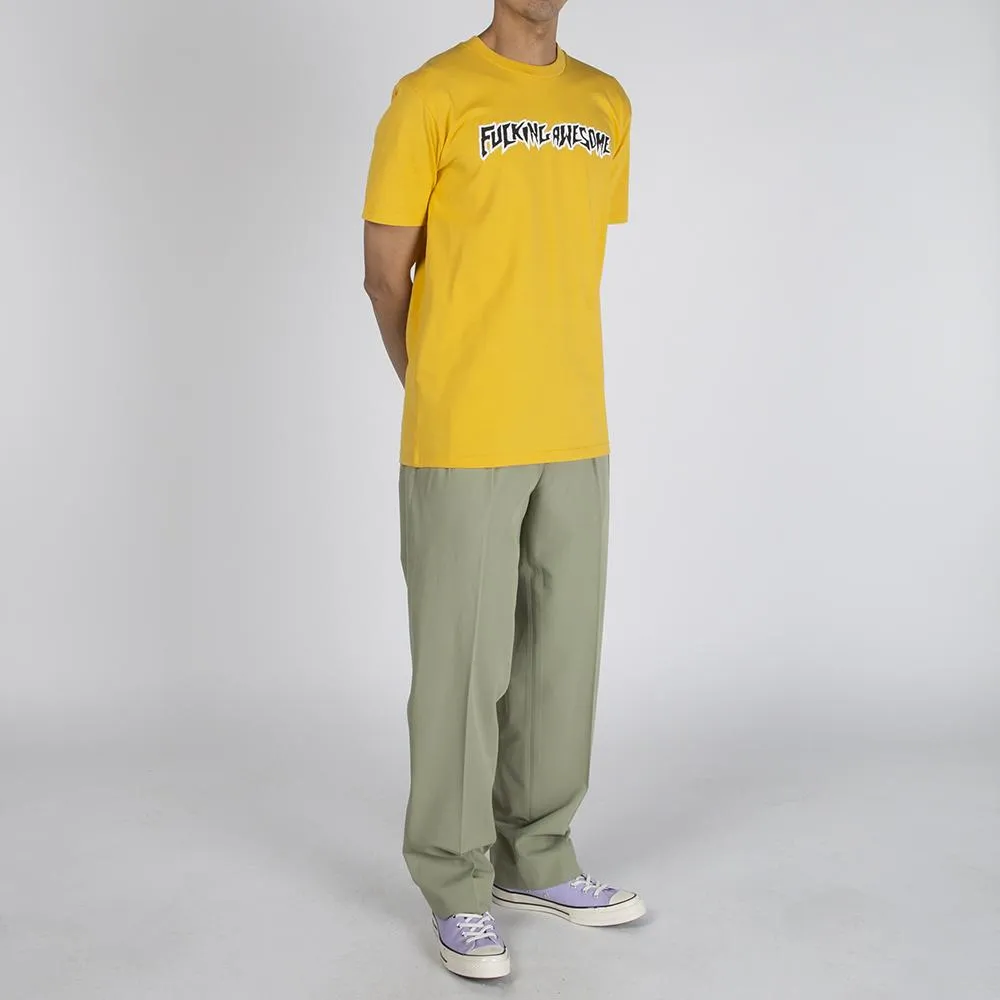 Fucking Awesome Puff Outline Logo T-shirt / Gold