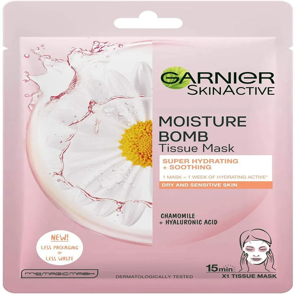 Garnier Moisture Bomb Chamomile and Hyaluronic Acid Sheet Mask