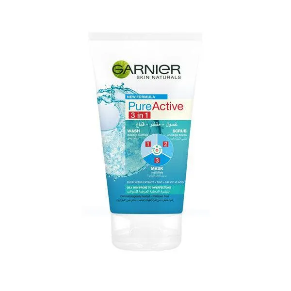 Garnier - Pure Active 3 in 1 Wash Scrub And Mask