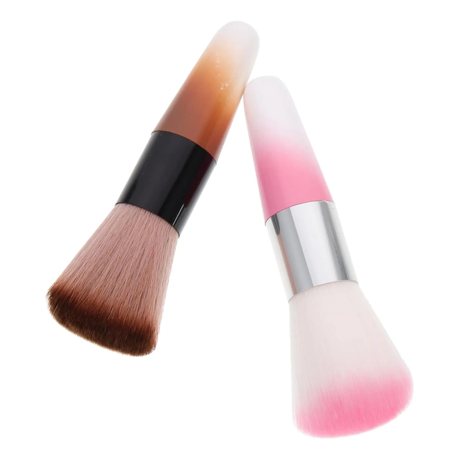 Gatuida 2Pcs Nail Dust Brush Ergonomic Handle Nail Dust for Makeup Nail Art Soft Bristles for Loose Powder Blush Application Convenient Nail Cleaning Tool