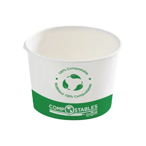 Globe 6208 8 Oz PLA Lined Paper Container– 1000/Case