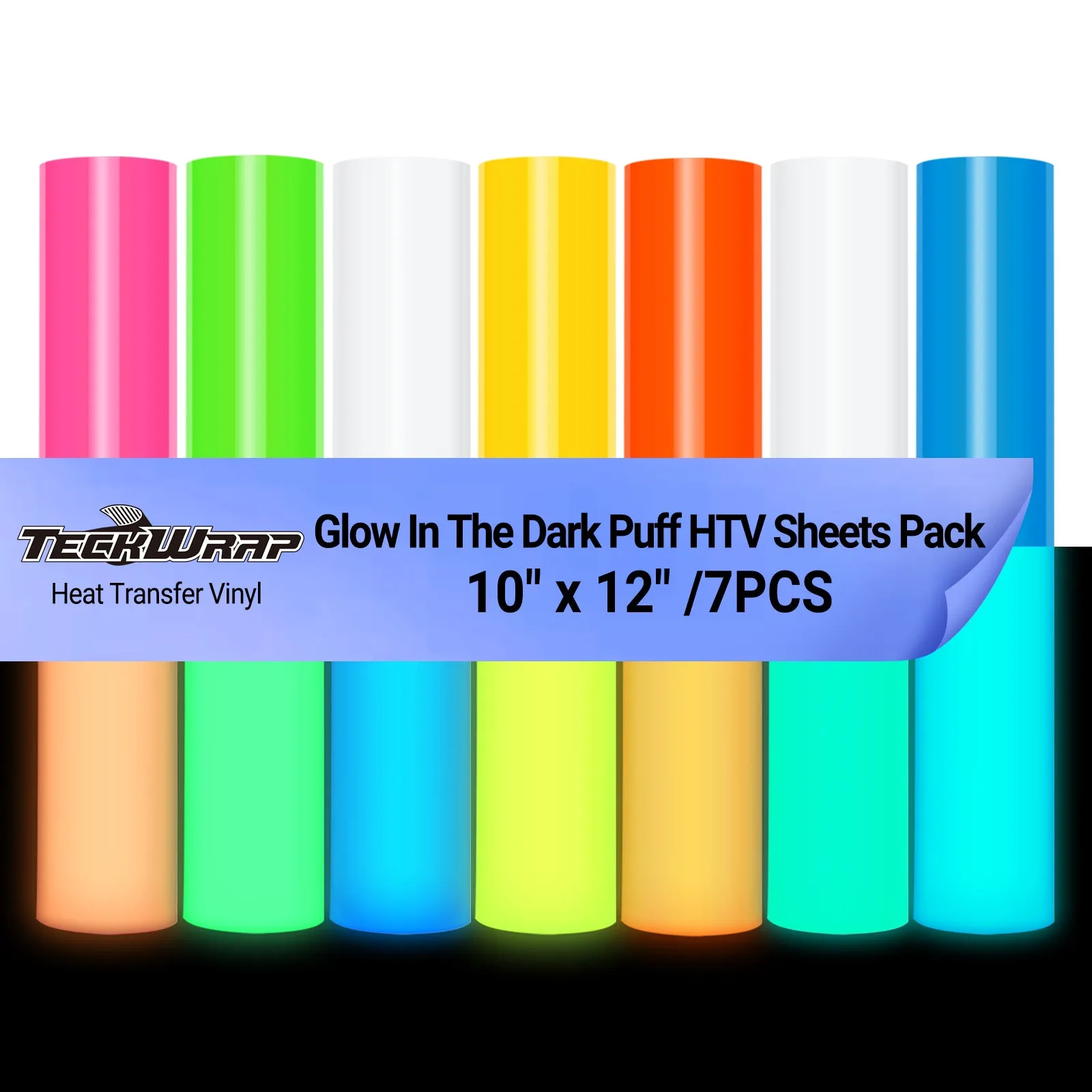 Glow In The Dark Puff HTV Sheets Pack