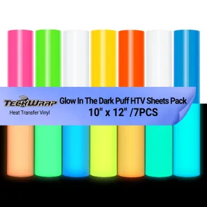 Glow In The Dark Puff HTV Sheets Pack