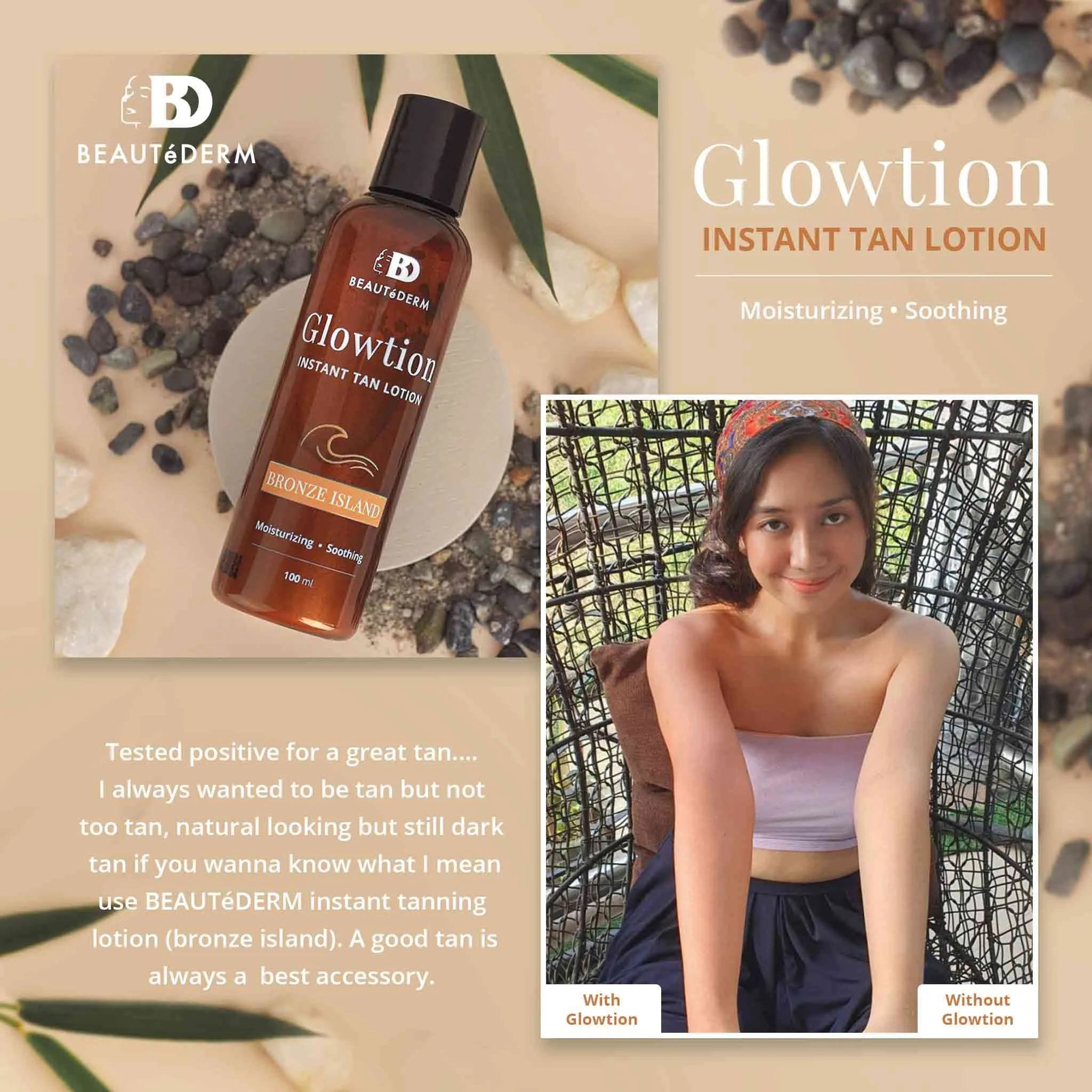 Glowtion Instant Tan Lotion - Bronze Island (100ml)