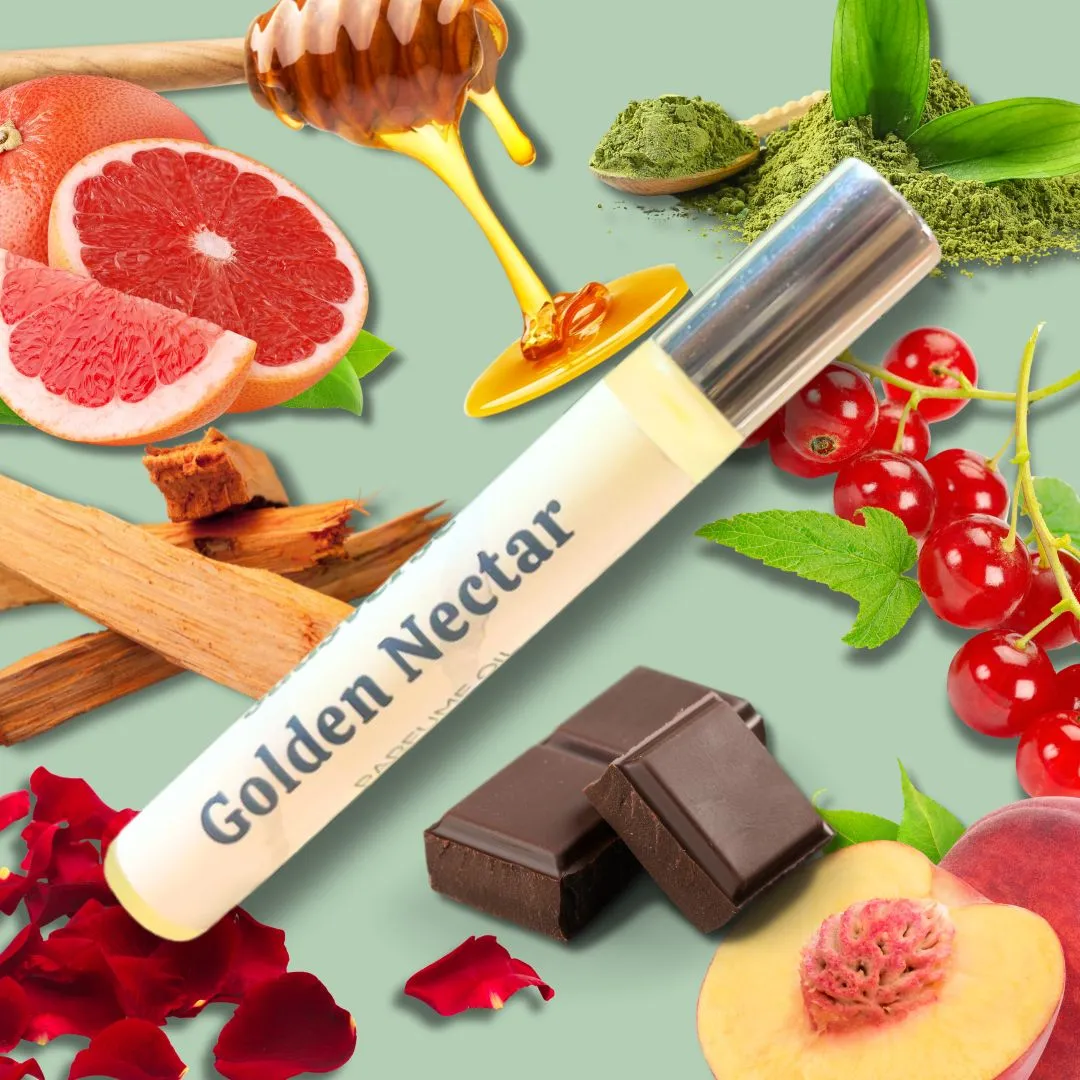 Golden Nectar Luxury Rollerball Perfume Oil | Handcrafted Fruity Gourmand Fragrance