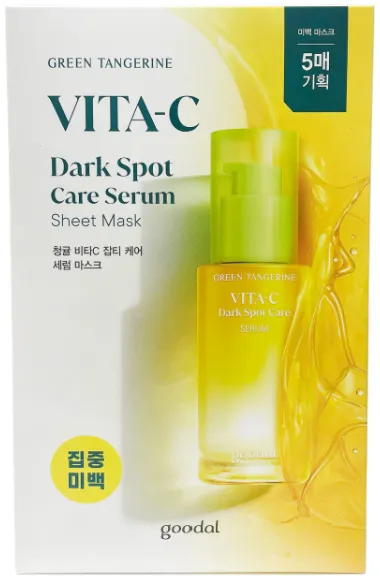 Goodal Green Tangerine Vita C Dark Spot Care Serum Sheet Mask - Brightening & Hydrating Formula, 1 Mask