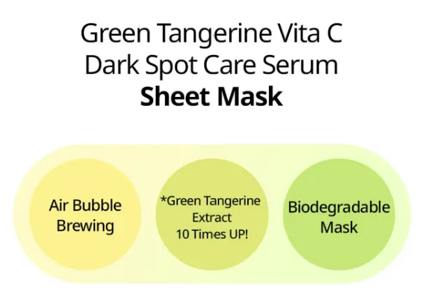 Goodal Green Tangerine Vita C Dark Spot Care Serum Sheet Mask - Brightening & Hydrating Formula, 1 Mask