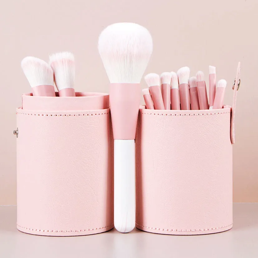 Green Cloud 14-piece makeup brush set for beginners, super soft, complete set of beauty tools, loose powder eye shadow brush, supports dropshipping