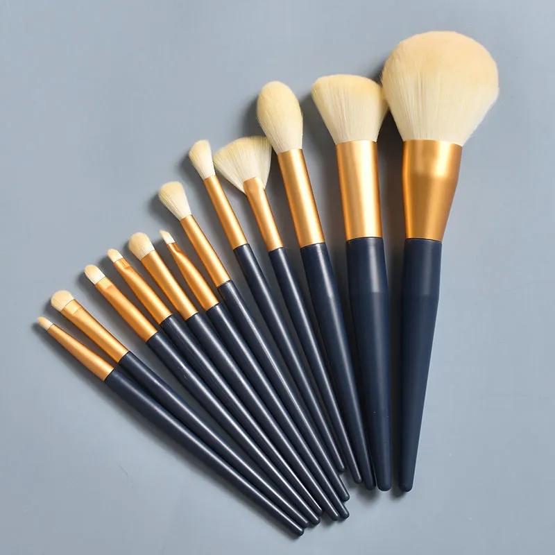 Green Cloud 14-piece makeup brush set for beginners, super soft, complete set of beauty tools, loose powder eye shadow brush, supports dropshipping