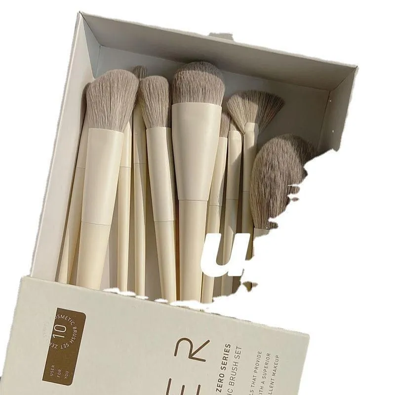 Green Cloud 14-piece makeup brush set for beginners, super soft, complete set of beauty tools, loose powder eye shadow brush, supports dropshipping