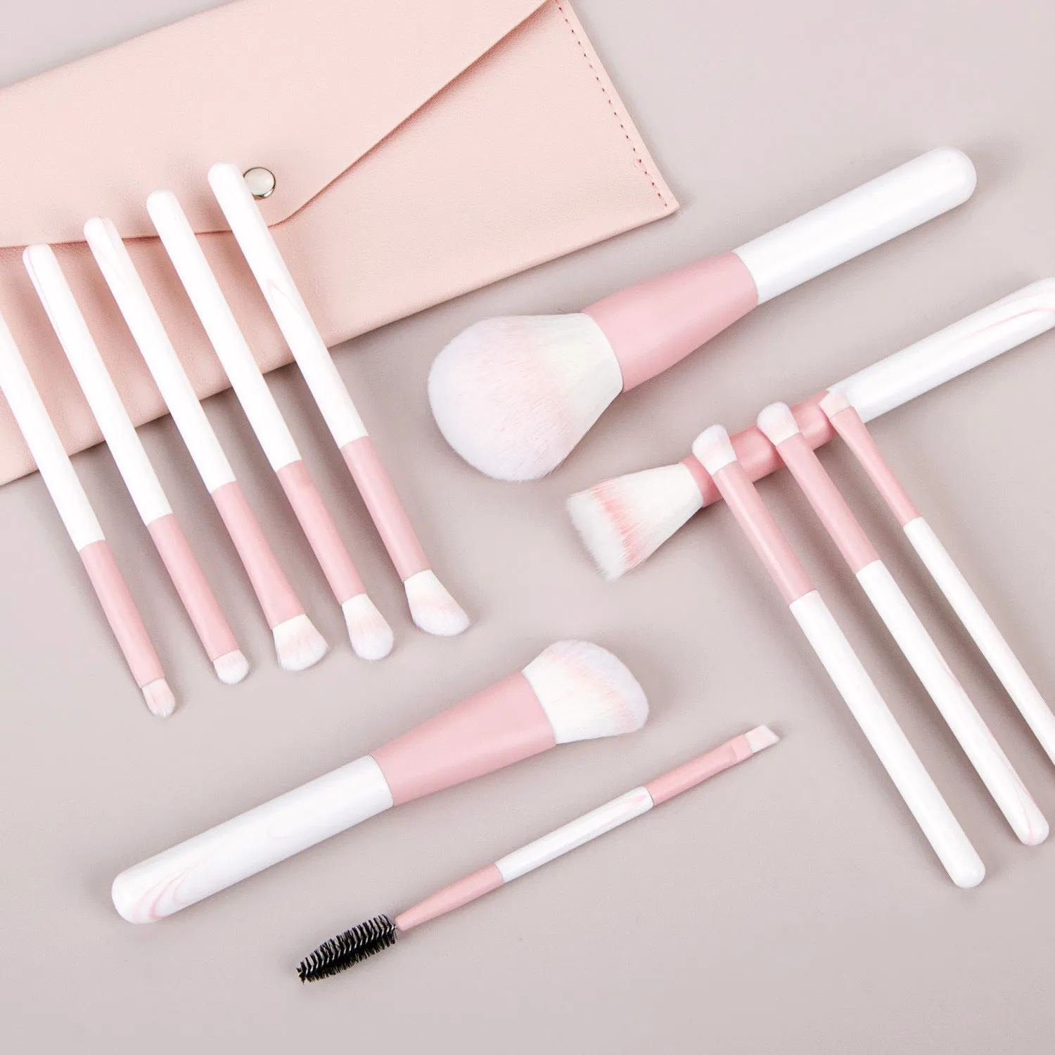 Green Cloud 14-piece makeup brush set for beginners, super soft, complete set of beauty tools, loose powder eye shadow brush, supports dropshipping
