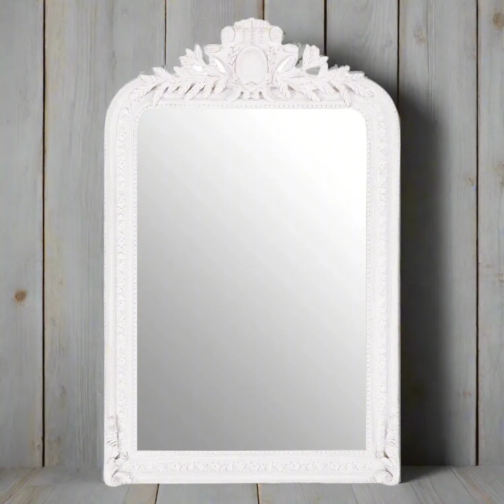Grey Crested Mirror / Overmantle - 125cm