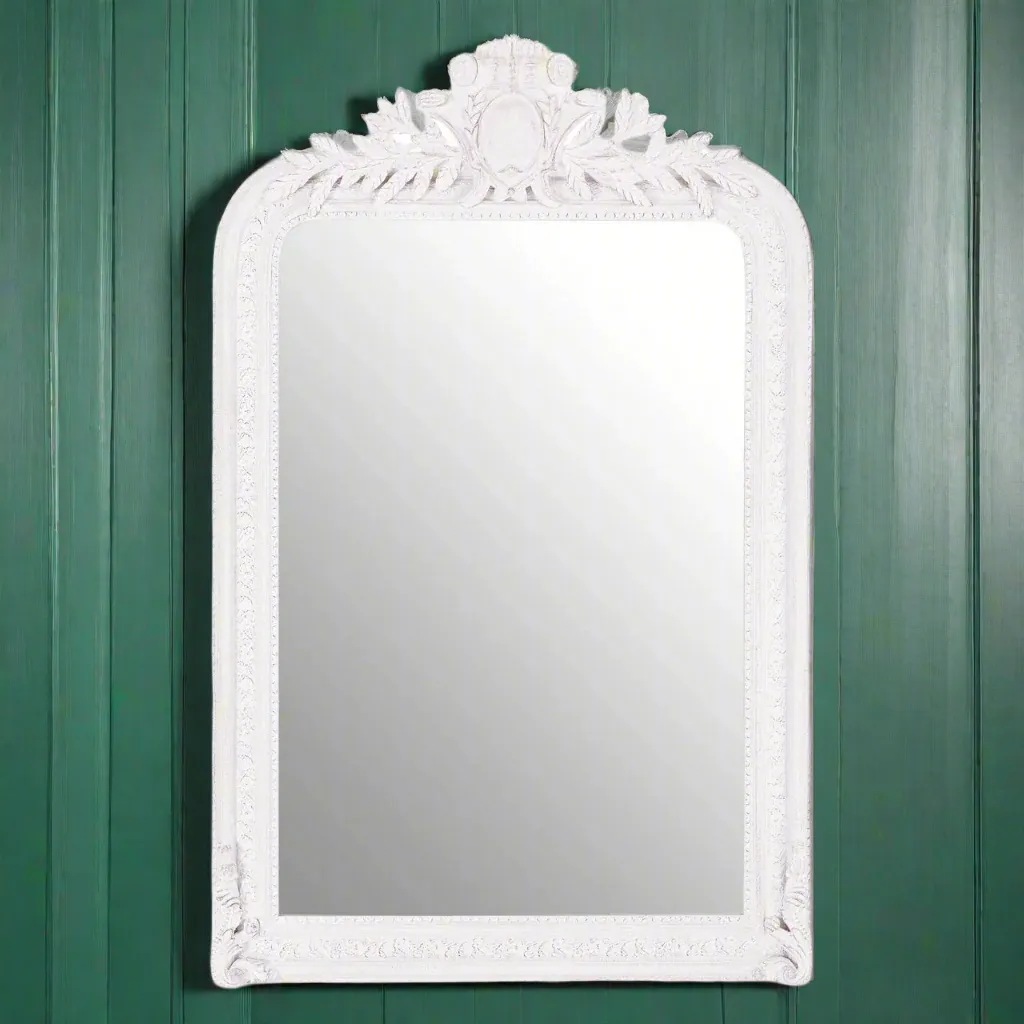 Grey Crested Mirror / Overmantle - 125cm