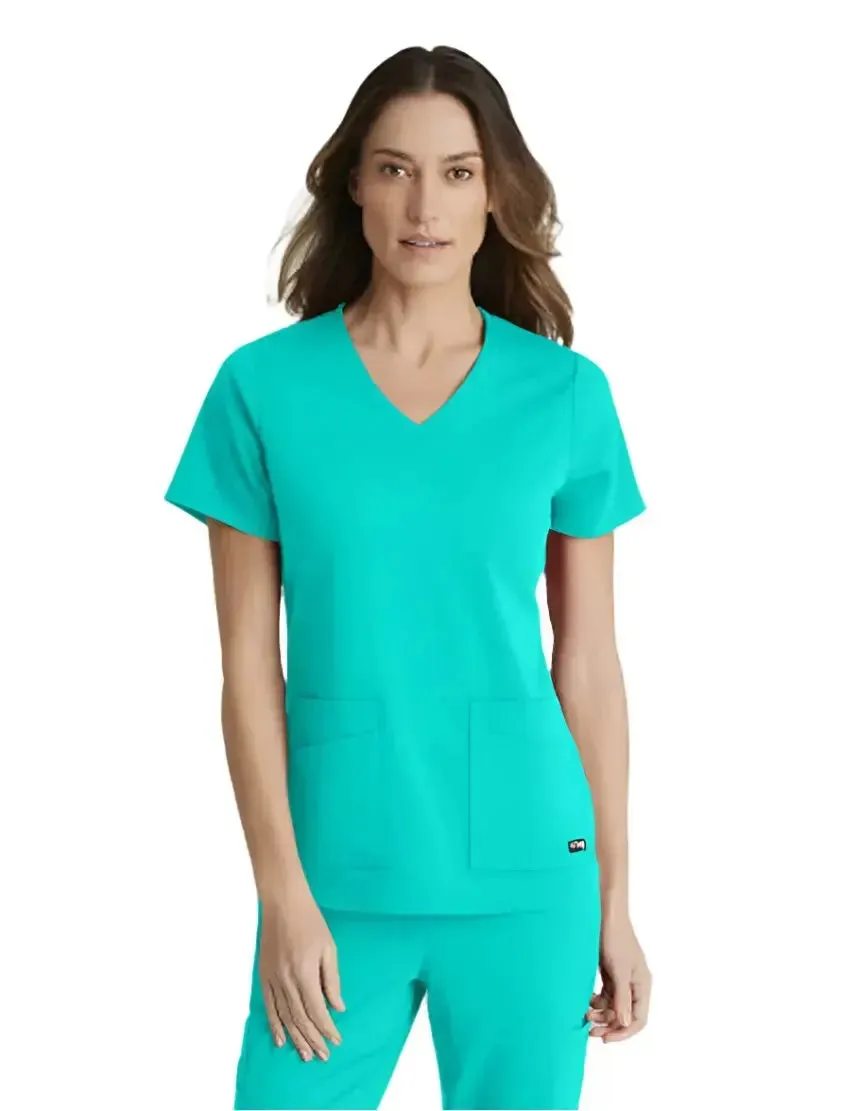 Grey's Anatomy Stretch™ by Barco Emma 4-Pocket V-Neck Scrub Top-Plus