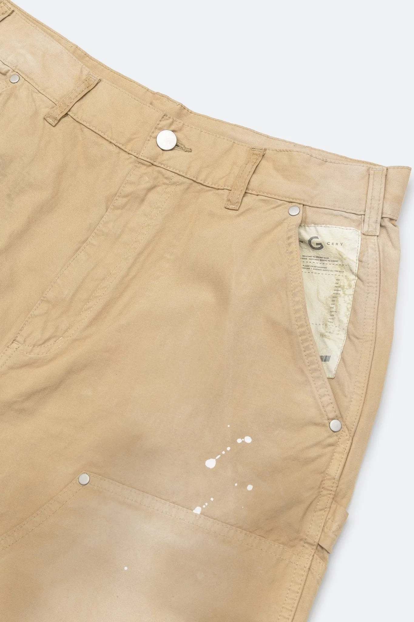 GROCERY PT-011 DOUBLE KNEE VINTAGE WORKER PANTS/ BEIGE