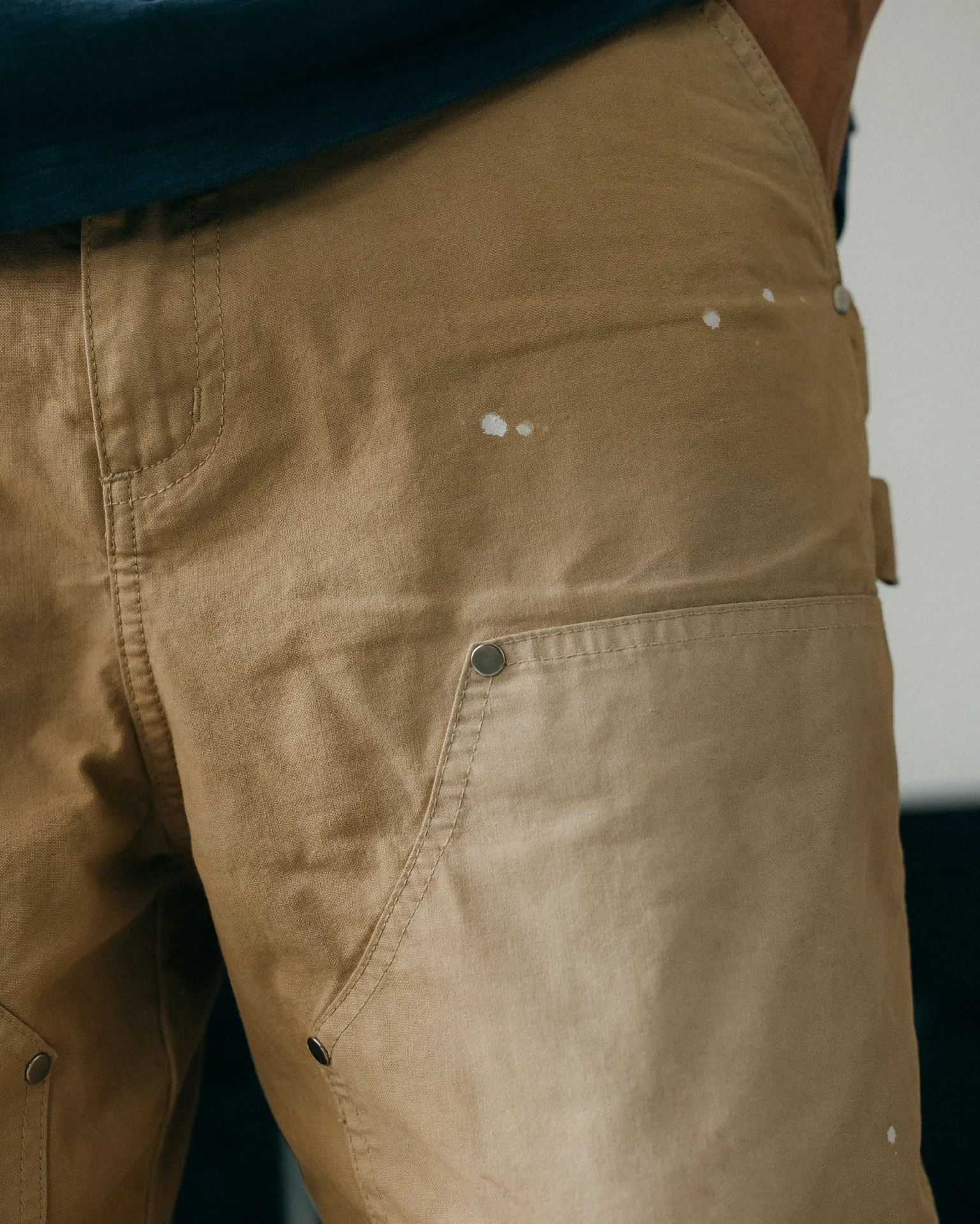 GROCERY PT-011 DOUBLE KNEE VINTAGE WORKER PANTS/ BEIGE