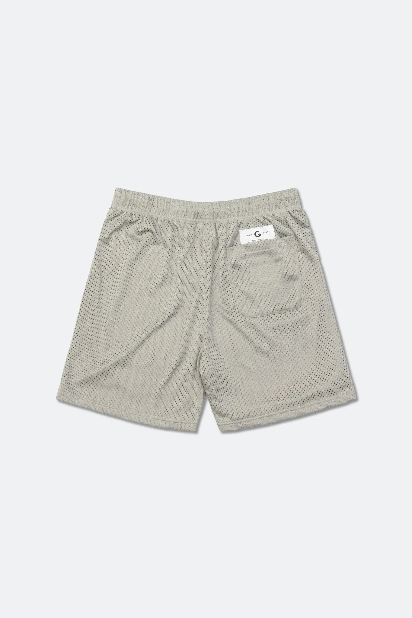 GROCERY SP-014 COLLEGE EMBROIDERY MESH SHORTS/ LIGHT GRAY