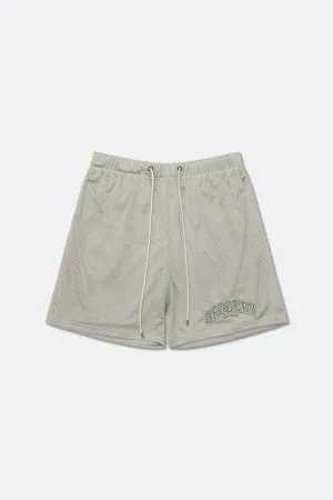 GROCERY SP-014 COLLEGE EMBROIDERY MESH SHORTS/ LIGHT GRAY