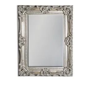 Gunmetal Silver Ornate Mirror 118cm x 90cm