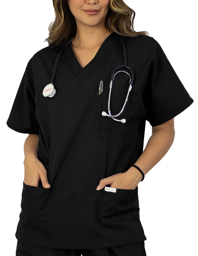 Heedfit Unisex V-Neck Four Pocket Scrub Top