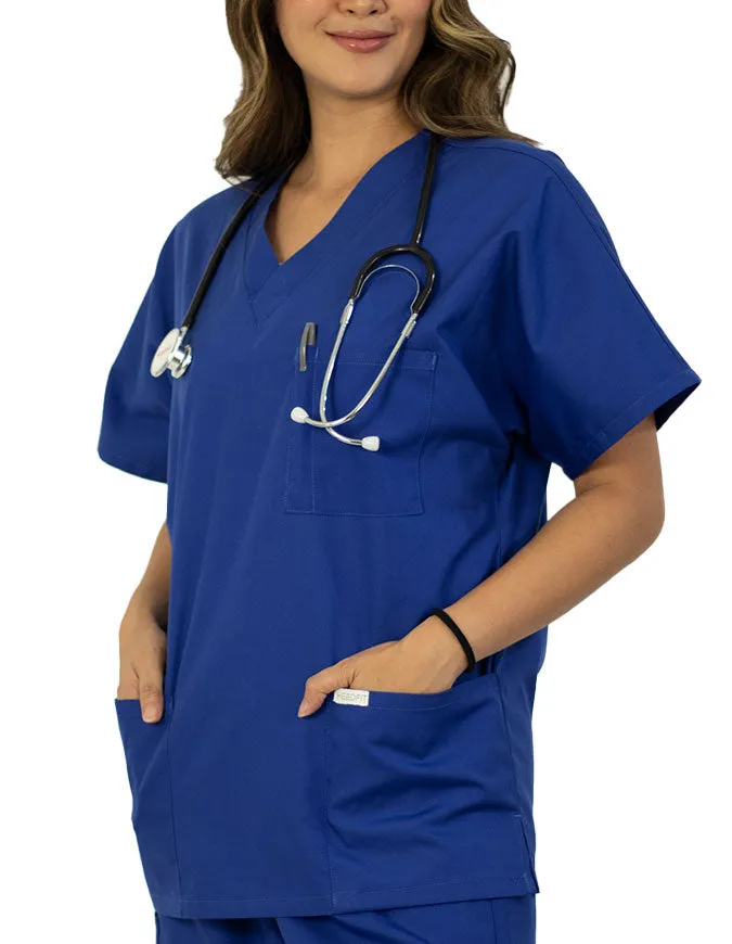 Heedfit Unisex V-Neck Four Pocket Scrub Top