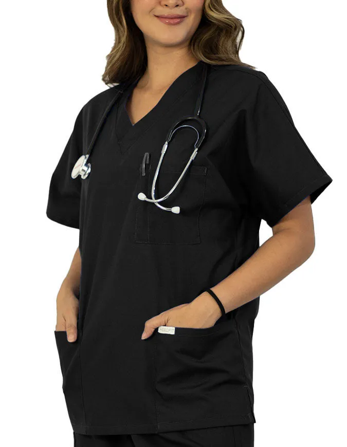Heedfit Unisex V-Neck Four Pocket Scrub Top