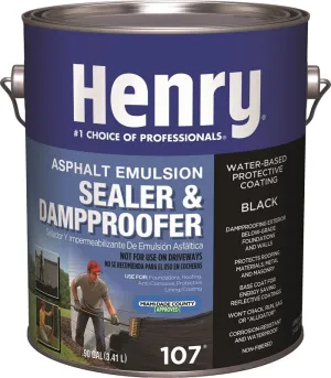 Henry HE107046 Emulsion Sealer, Black, 3.41 L Can, Liquid :GAL: QUANTITY: 4
