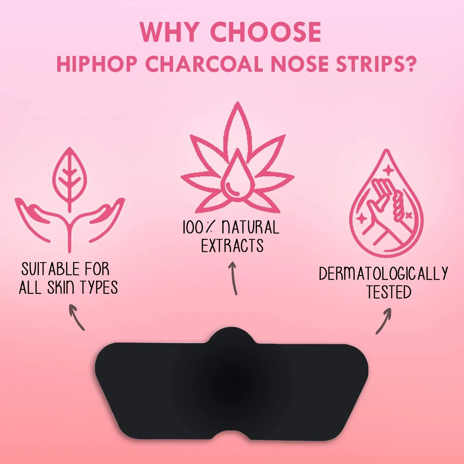 HipHop Blackhead Remover Nose Strips for Women (Activated Charcoal, 10 Strips)   Body Wax Strips (Aloe Vera, 8 Strips)