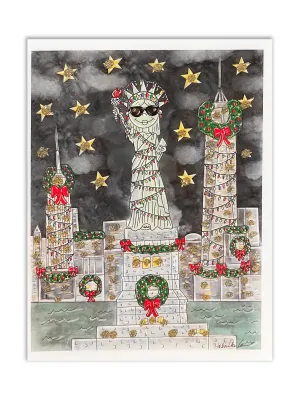 Holiday Liberty Glitter Card