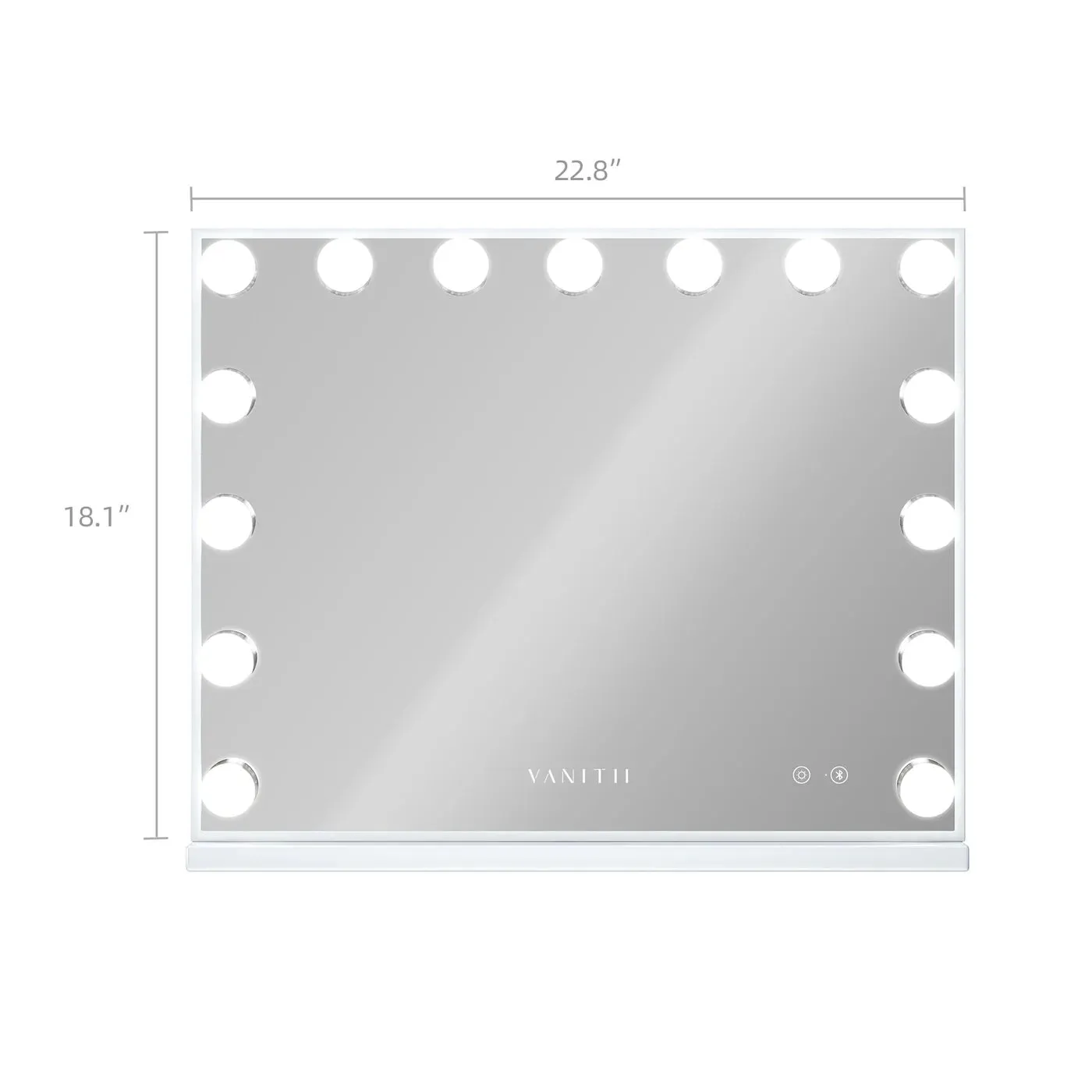 Hollywood Vanity Mirror with Bluetooth Speaker XXL - 15 Dimmable LED Bulbs