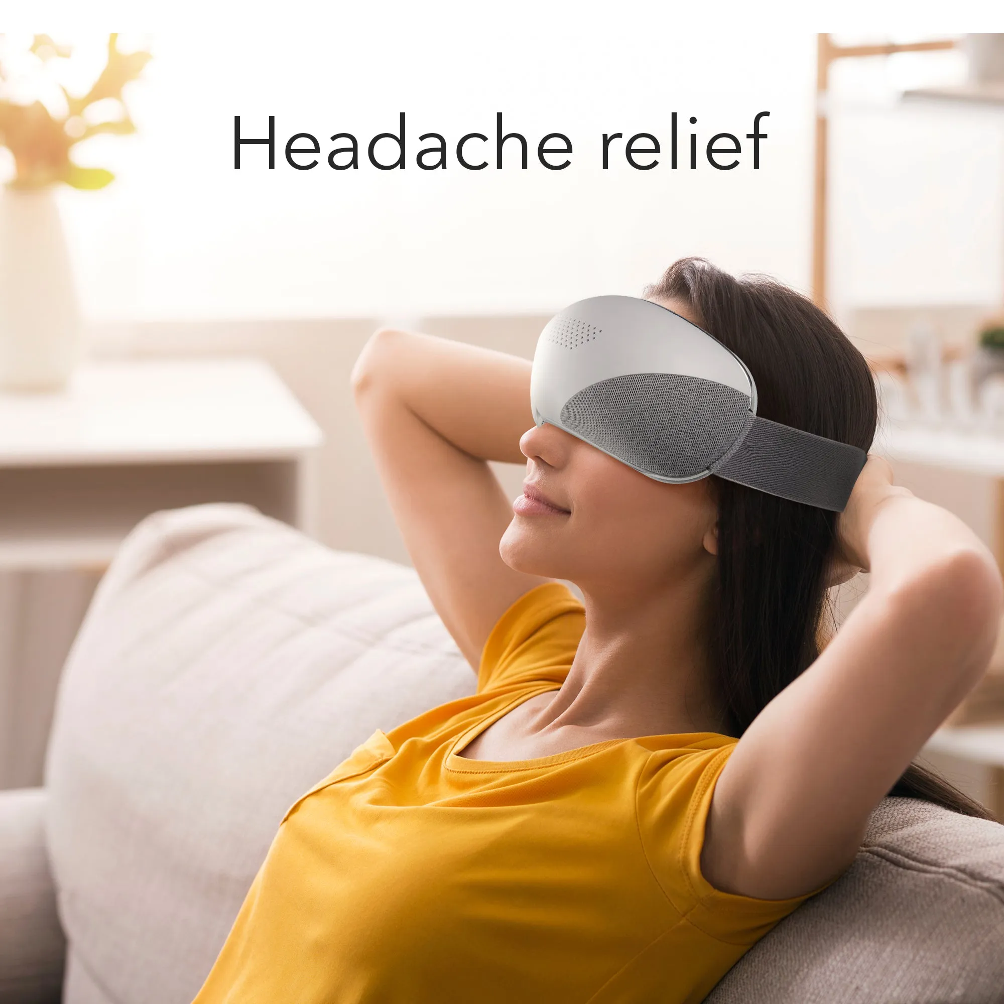 HOM Eye Massager with Heat & Cooling Mode - Headache Relief Device for Migraine & Improved Sleep
