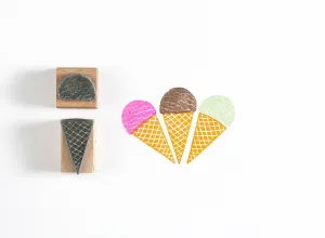 Ice Cream Rubber Stamp, Ice Cream Cone Rubber Stamp