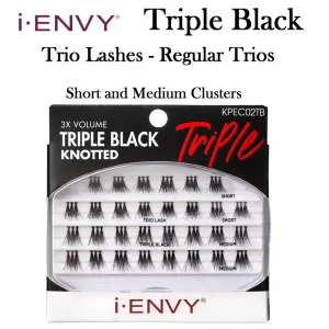iEnvy Eyelash, Triple Black Knotted - Regular Short and Medium Trios (KPEC02TB)