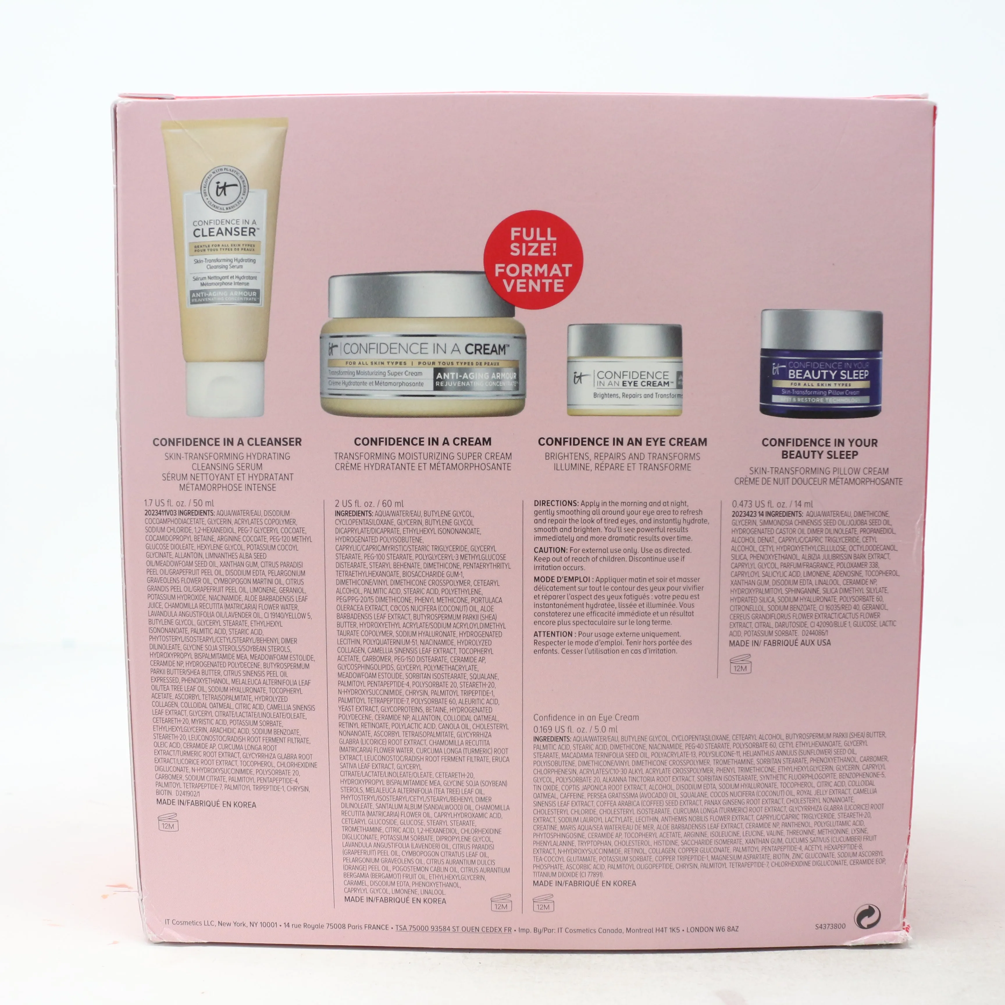 It Cosmetics Celebrate Confidence In Your Skincare 4-Pcs Gift Set New With Box