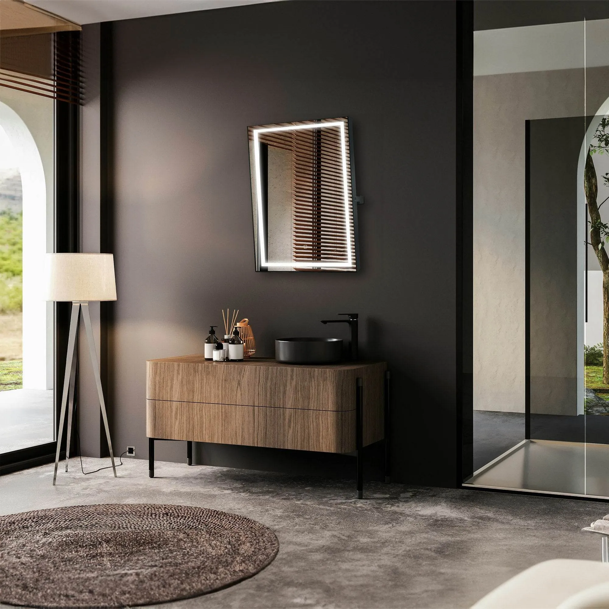Kalista 24"W x 32"H Pivoting LED Mirror