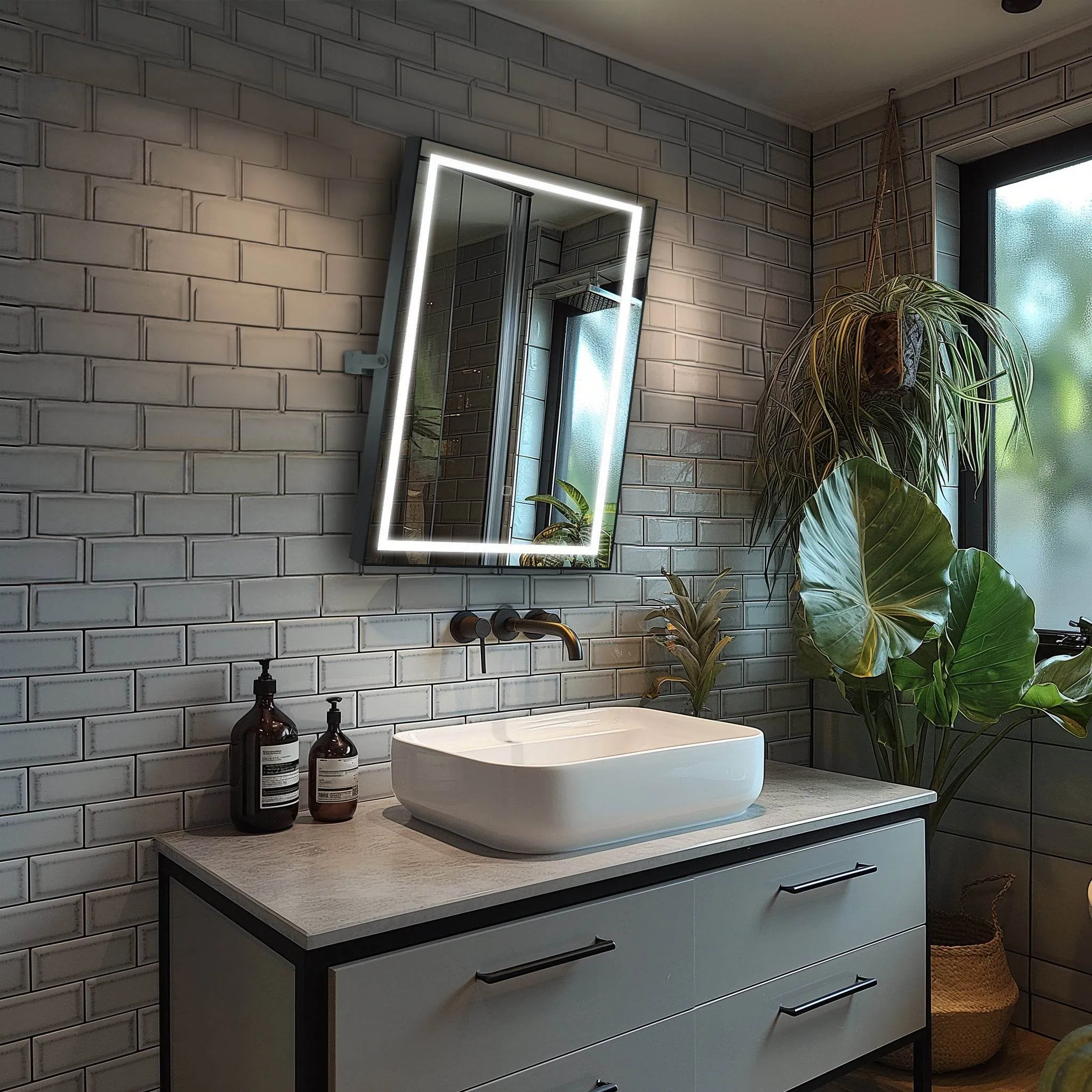 Kalista 24"W x 32"H Pivoting LED Mirror